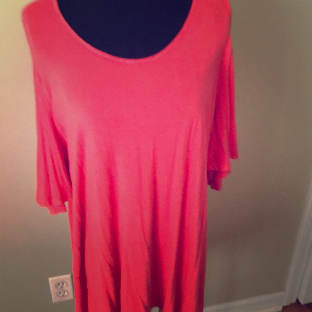 Roaman’s Orange Cold Shoulders And Tunic Length